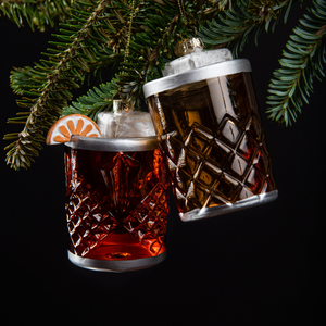 Whiskey On the Rocks Cocktail Christmas Ornament
