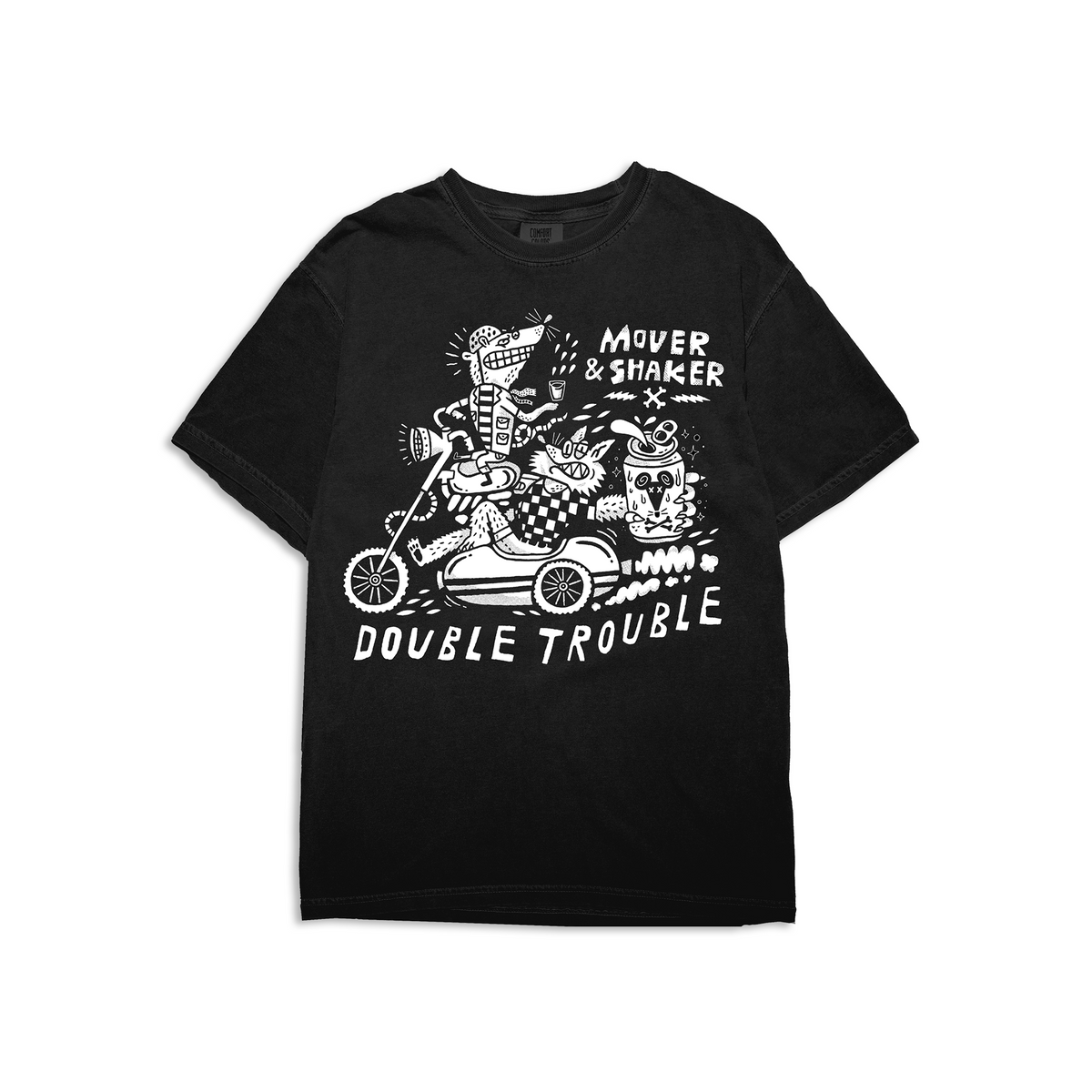 DOUBLE PUSH SHORT SLEEVE T-SHIRTS BLACK – TAIN DOUBLEPUSH