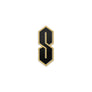 A stylized black letter 'S' with a gold outline, centered on a plain white background.