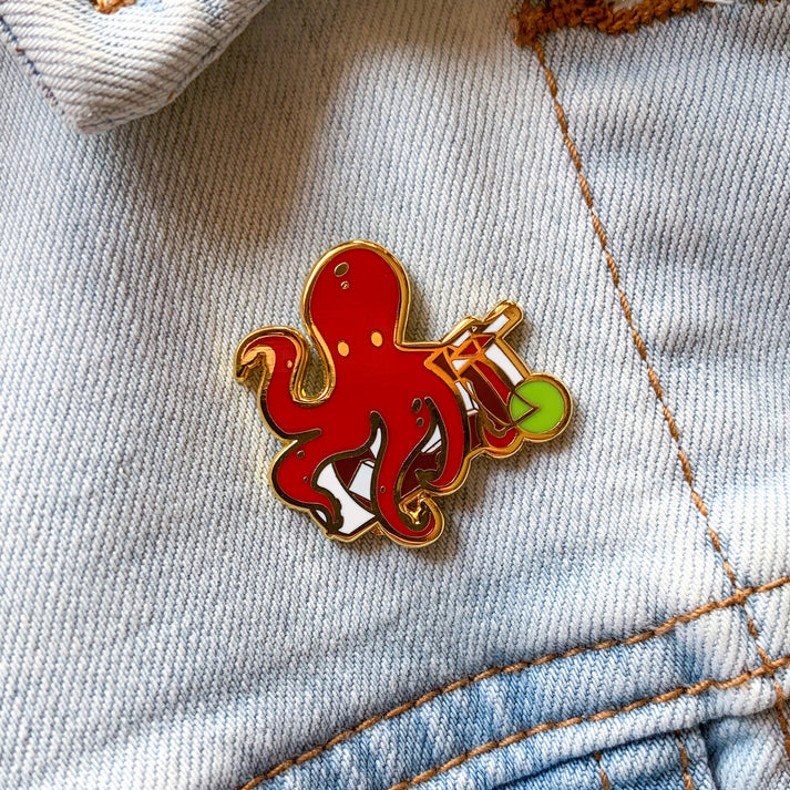 Stormy Octopus Pin