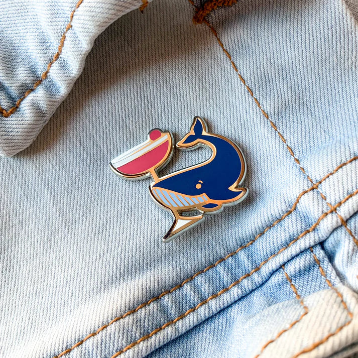 Clover Whale Pin