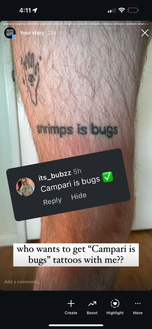 Campari is Bugs Hat