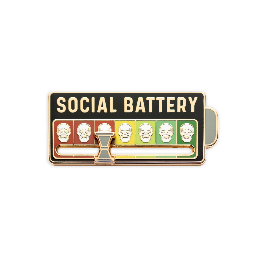 Social Battery Enamel Pin