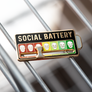 Social Battery Enamel Pin