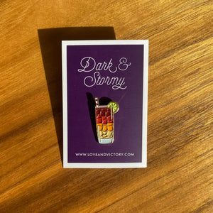 Dark and Stormy Cocktail Pin