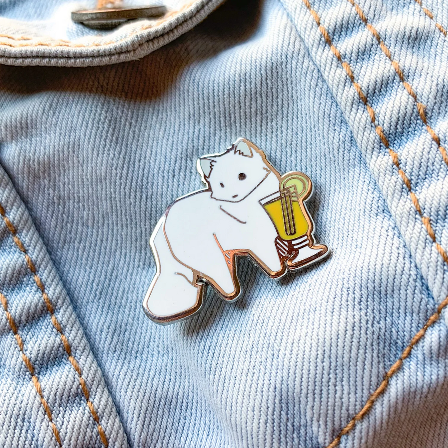 Arctic Fox x Hot Toddy Cocktail Critters Pin
