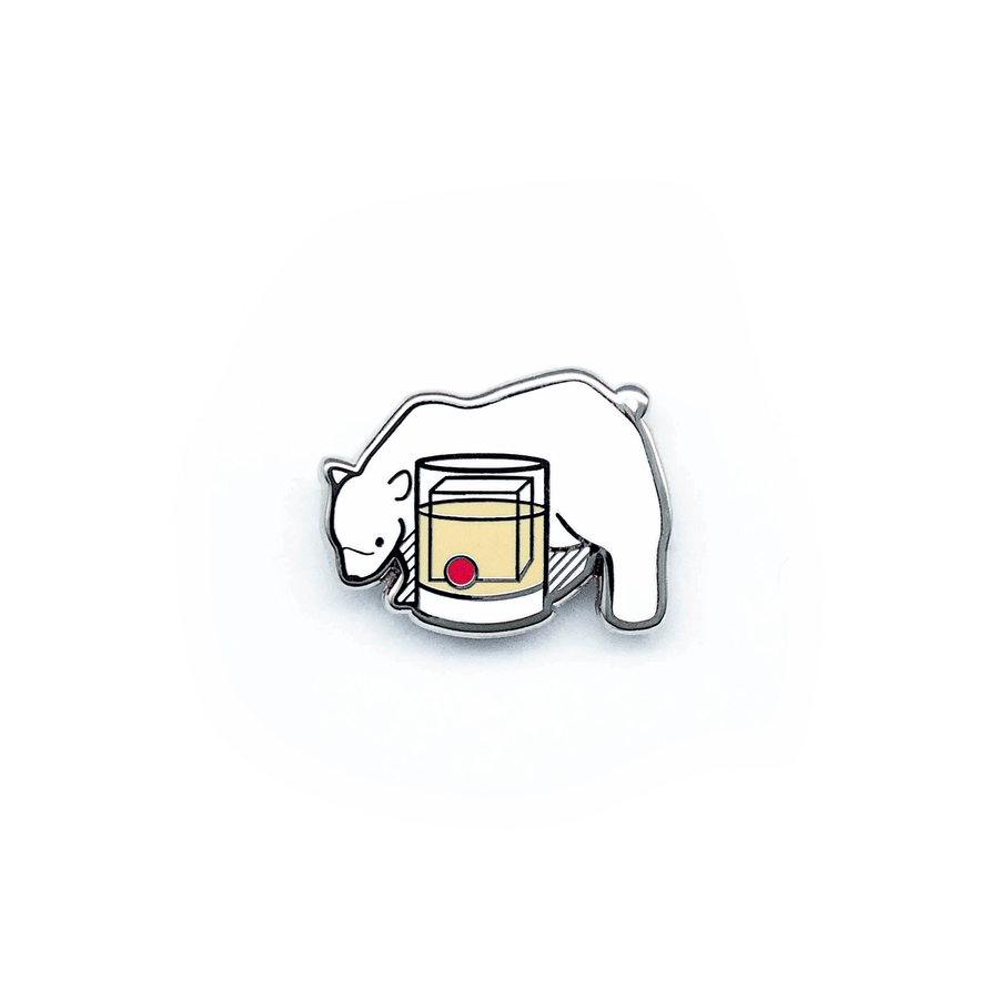 White Russian Polar Bear Pin