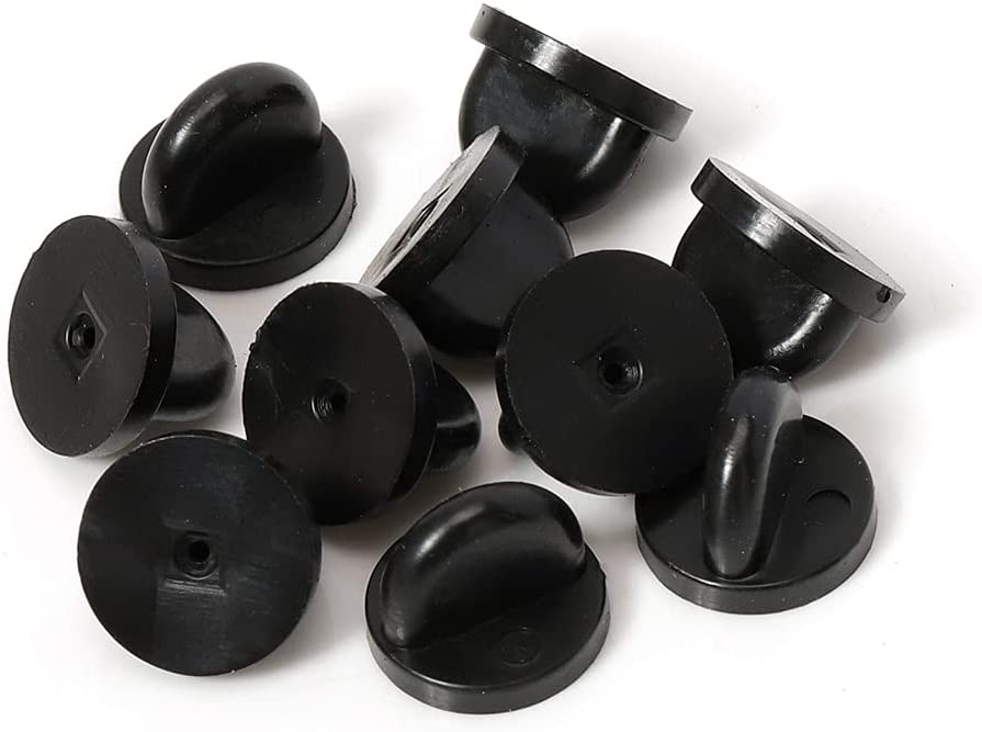  Black PVC Rubber Pin Backs Pack of 50 : The Pin People: Arts,  Crafts & Sewing