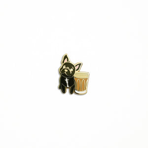 French Bulldog x Flat White Pin